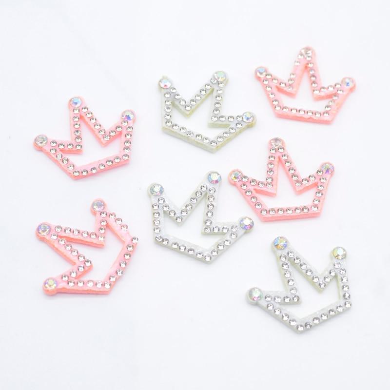 20 шт. 32*28 мм, корона, аппликации со стразами для рукоделия, наклейки на нашивки для скрапбукинга, головные уборы, заколки для волос, аксессуары для декора с бантом
