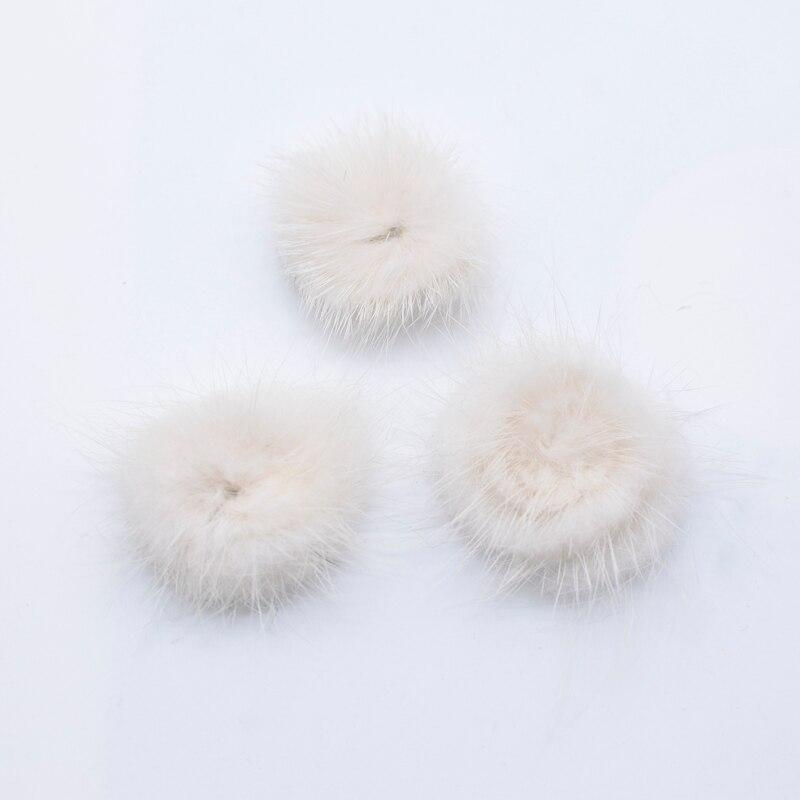 10Pcs 30mm Mink Plush Ball with Bottom Gasket for DIY Headwear Hair Clips Bow Accessories Handmade Baby Clothes Hat Shoes Decor