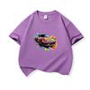 Graffiti Sports Car Graphic Tee Kids 100 Cotton Crew Neck Muticolor T Shirt Short Sleeve Breathable Top For Boys Girls Children