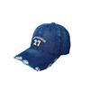 Niche design sense ripped denim baseball cap women's embroidery show face small cap men ins trendy new models