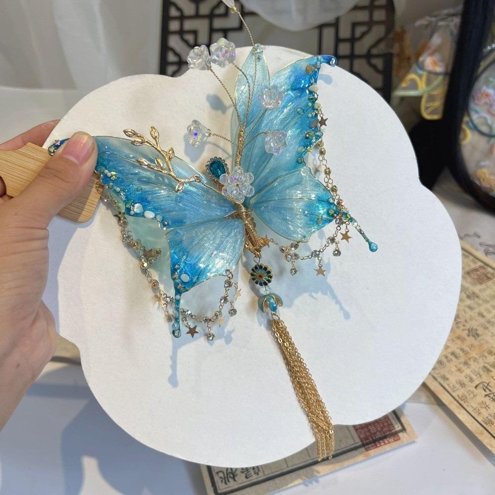 Colorful Butterfly Tassel Hair Clip Sweet Mermaid Hair Accessories Butterfly Hair Claw Retro Style
