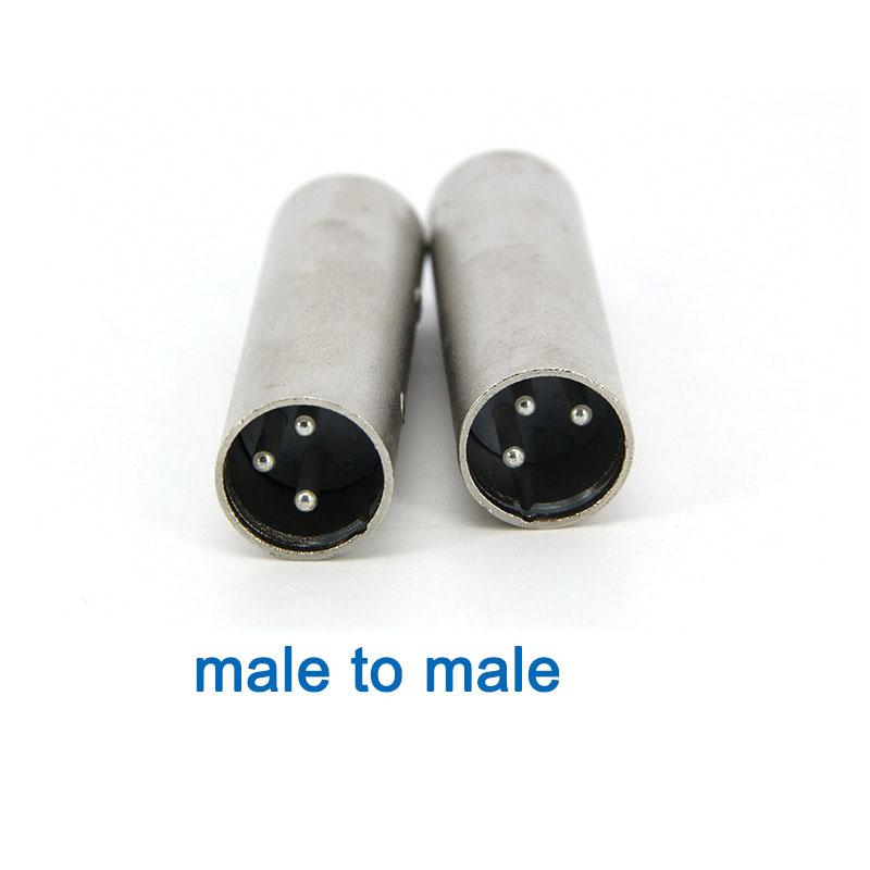3pin XLR Male To XLR Male 3 core audio Adapters MIC Power Microphone for Plug Connector Adapter