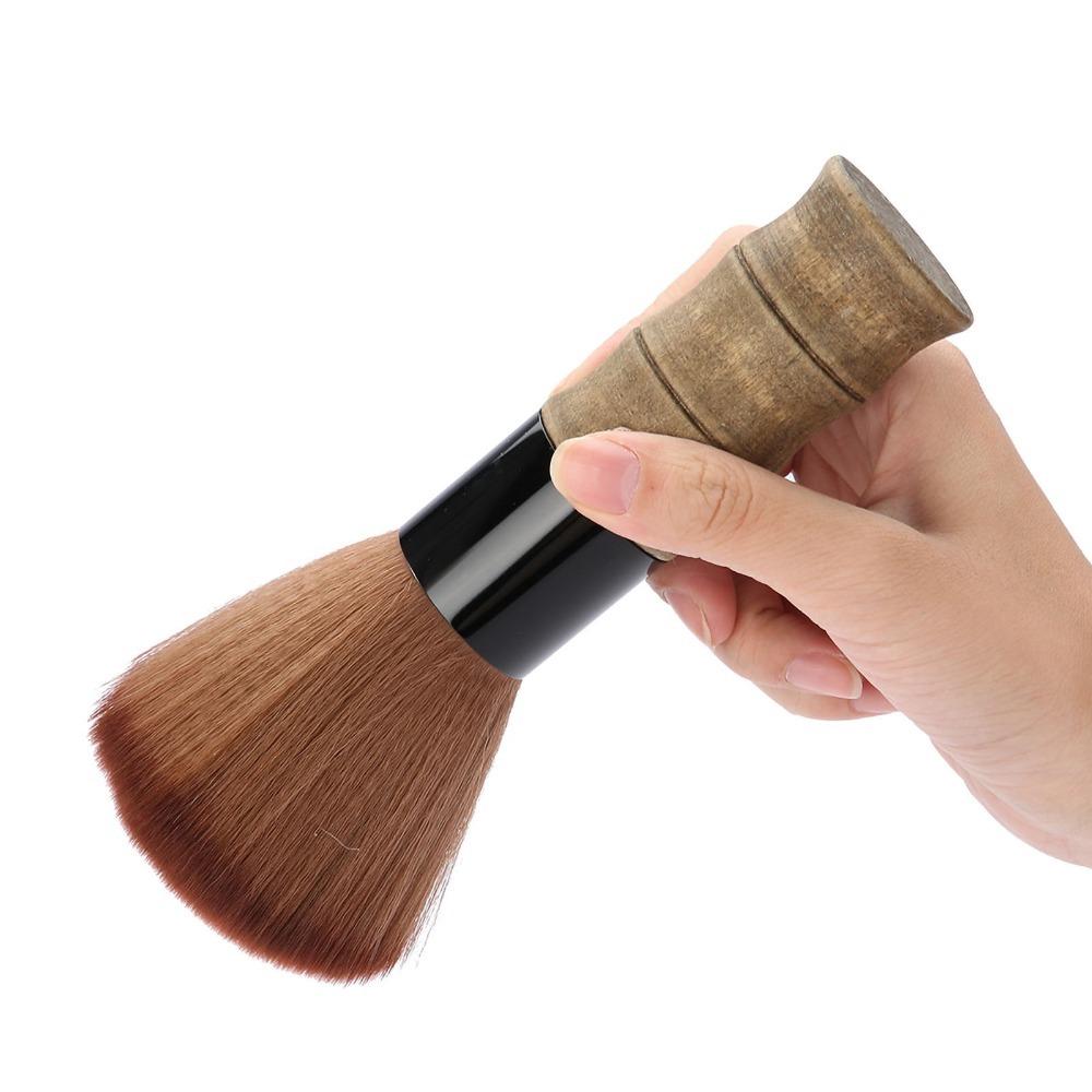 Wooden Handle Barber Face Duster Professional Hair Cutting Brush Neck Duster Brush  Salon Use