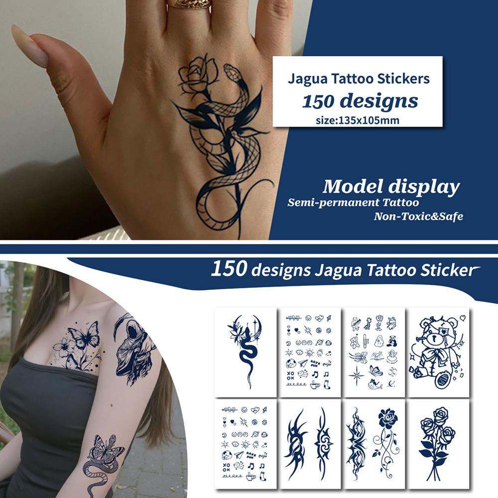 Bxtats Custom Herbal Genipin Juice Ink Tattoo Symbols Minimalism Fingers Tattoos Last 1-2 Weeks Semi Permanent Tattoo Stickers