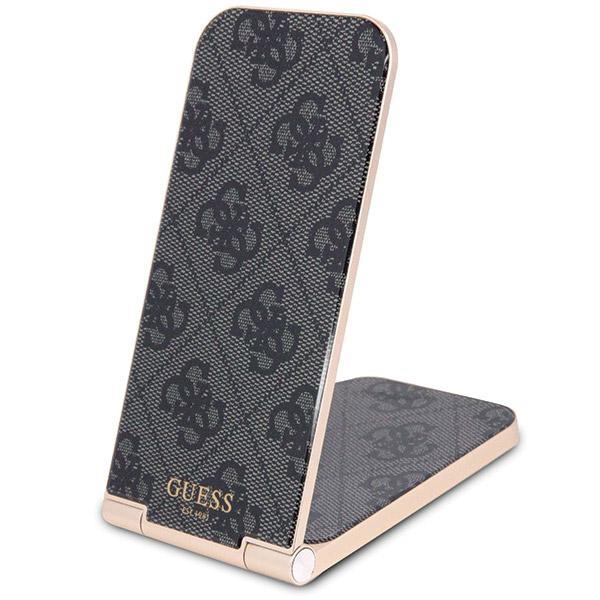 Ładowarka indukcyjna 15W Guess MagSafe składana Czarna 4G Pattern