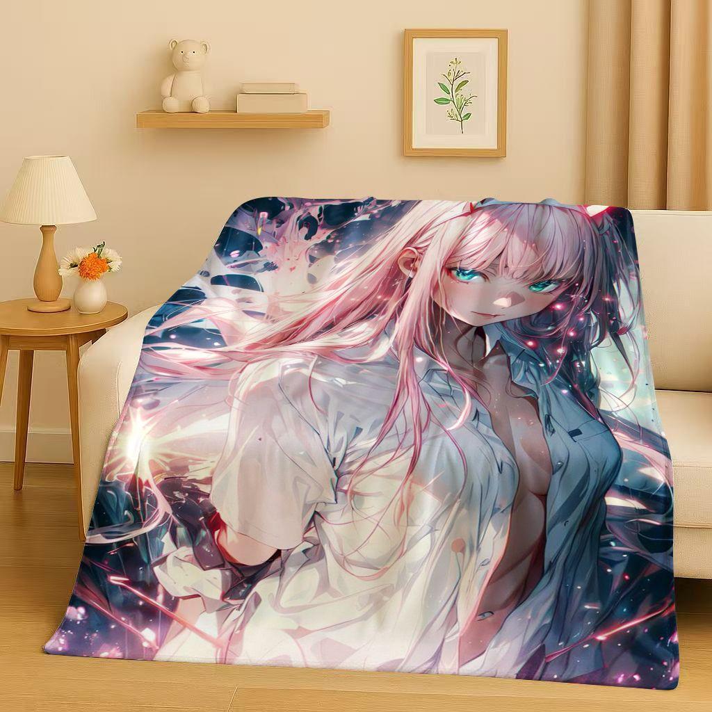 3D Сексуальная Девушка Зеро Ту DARLING in The FRANXX Мультяшное Фланелевое Одеяло, Мягкий Теплый Плюшевый Плед для Дома Спальни Кровати Дивана Покрывало Офиса