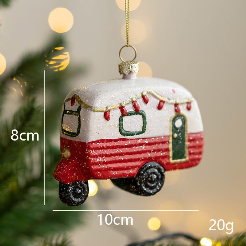 Christmas Colored Shaped Ball Christmas Tree Decorative Pendant Christmas Gift Bag Car House Snowman Garland Pendant