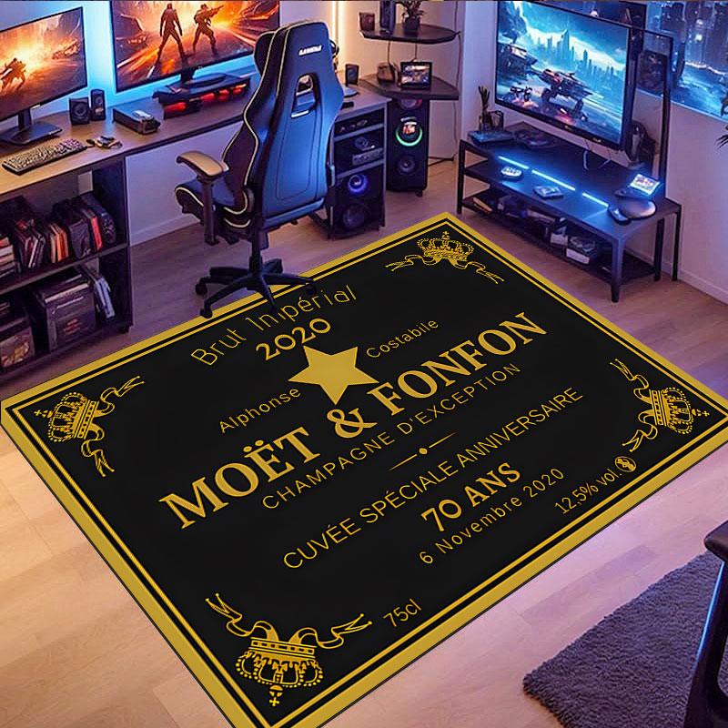 Ковер на тему Moët & Chandon, подходит для гостиной, спальни, игровой комнаты, компьютерной комнаты и домашнего декора.