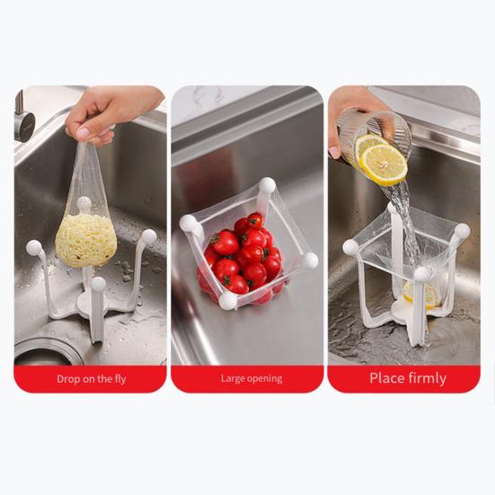 Фильтр для кухонной мойки с держателем для корзины для раковины Фильтр для слива раковины Фильтрующие сетчатые мешки для остатков пищи на кухне