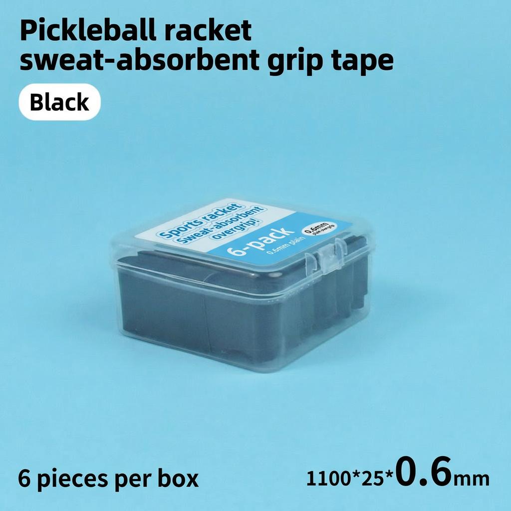 VS Boxed Pickleball Racket Hand Glue 0.6mm Thick Breathable Soft Chewy Lightweight Durable Non-slip Sweat Absorption for