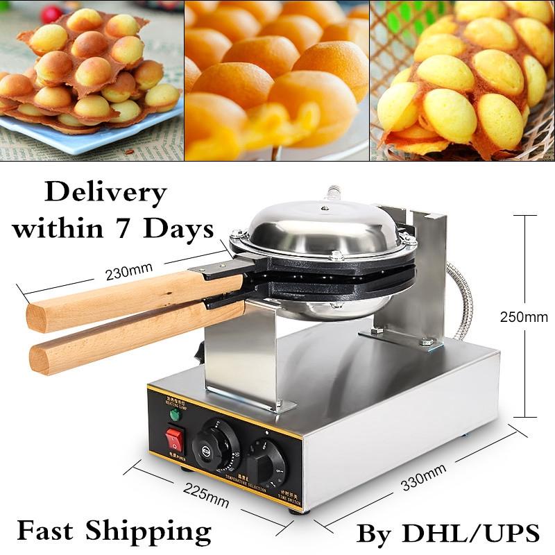 1.1 кВт Антипригарная Коммерческая Электровафельница Вафельница Машина для Приготовления Хрустящих Вафельных Рожков для Мороженого Пузырчатый Яичный Пирог Эггетты Духовка