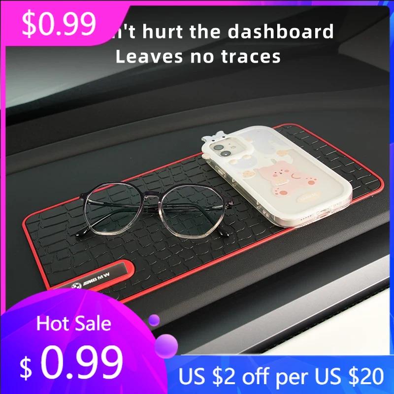 2025 Hot Car Logo Non-Slip Pad PVC Dashboard Phone Anti-Slip Mat Storage Pad For BMW X1 X2 X3 X4 X5 X6 X7 G20 G30 6GT E60 F10 E3