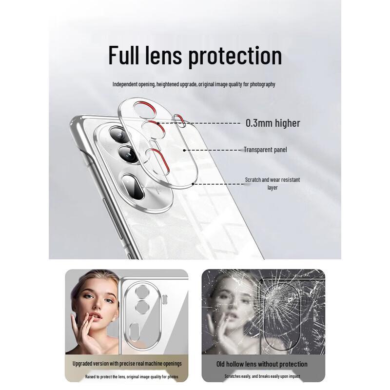 Сверхтонкий прозрачный безрамочный чехол для телефона Zhiweishi для OPPO