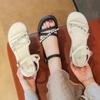One Word with Roman Sandals Girl 2025 New Summer Trendy with Fairy Style with Skirt Pearl Platform Beach Shoes Girl