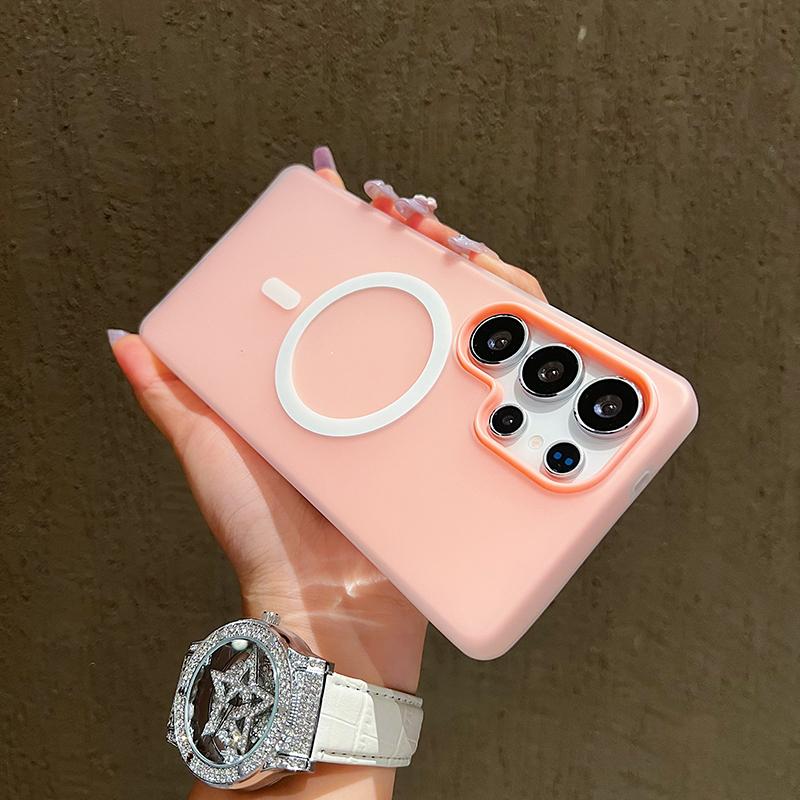 Роскошный матовый чехол для телефона Candy Magsafe с беспроводной зарядкой для Samsung Galaxy S25 Plus S24 FE S23 S22 Ultra 5G Магнитная бамперная накладка