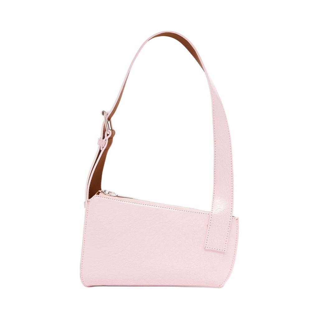 Alexander McQueen T-Bar Sling Adjustable Shoulder Strap Zipper Closure Calfskin Shoulder Bag Coin Purse Women shoulder bag Pink 813535-1AAWU-1063