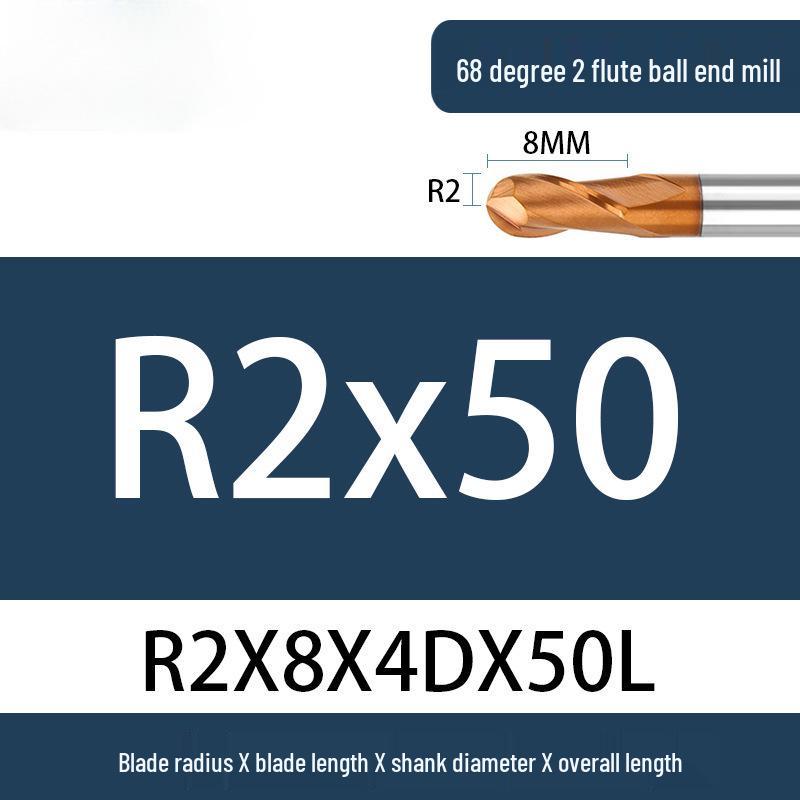 Tungsten Steel Ball Nose End Mill, 68° & 65° CNC Alloy, Extended Reach Cutter