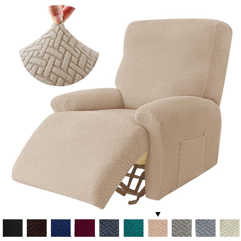 1 Seatewest Design 4-Piece Recliner Chair Cover Stretch Non-Slip Jacquard Recliner Sofa Slipcovers Protector Covers for Pet Kid
