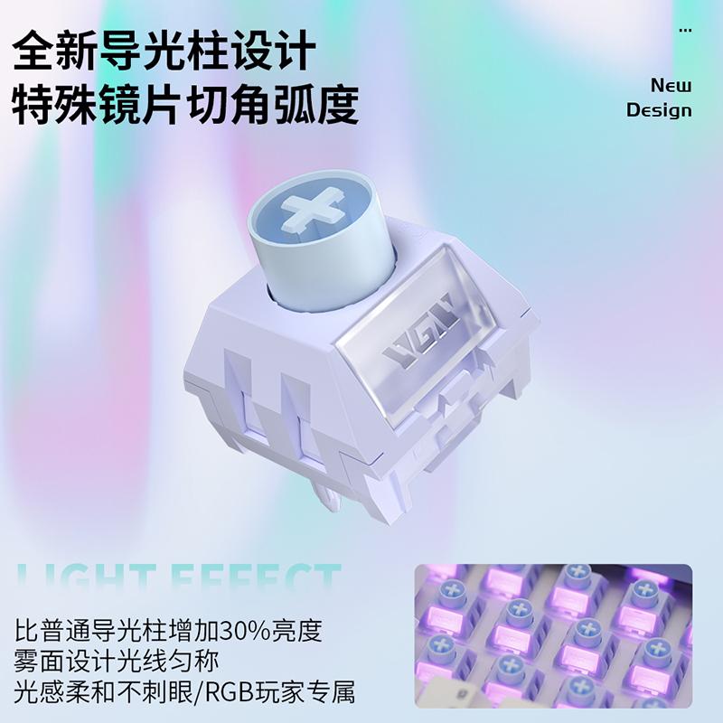 Kailh & VGN Box Aurora Ice Cream Pro Переключатель 5-контактный Линейный Кастомная Механическая клавиатура Полностью POM Быстрый Серебряный RGB Для Игровой клавиатуры