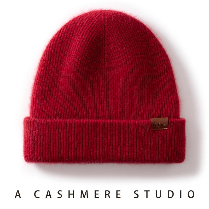 First-line ready-to-wear cashmere hat Double-layer thickened hat Men's and women's big head circumference head hat Cold hat for the elderly