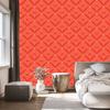 Wallpaper Geometric rhombuses coral and red, red background 50x1000