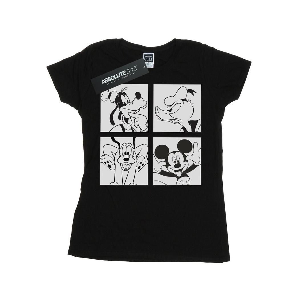 Disney Womens/Ladies Mickey, Donald, Goofy And Pluto Boxed Cotton T-Shirt