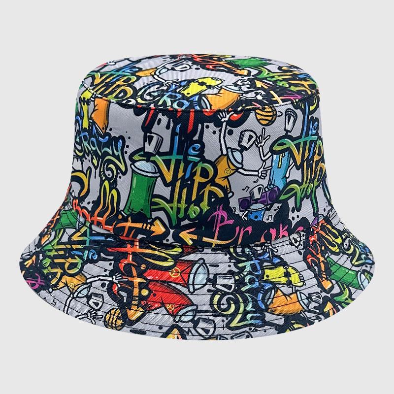 Tie Dye Fisherman Hat Uv Protection Assorted Colors Print Butterfly Cat Cap Leaf