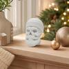 3D Printed Santa Claus Skull Figurine, Novelty Skeleton Head Statue, Collectible Christmas Ornament for Halloween Home Party Decor