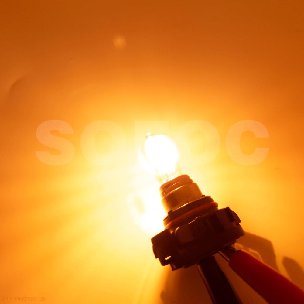 SOFOC PS19W Автомобильный дневной ходовой свет Габаритный огонь Противотуманная фара Лампа указателя поворота 5201 5202 19W Янтарный 2 шт.