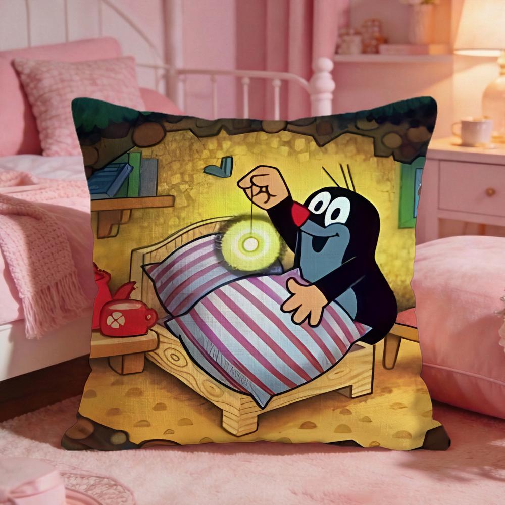 TThe Little MoleS Anime Cushion Cover Premium Comfort Reversible Pillow Cove Two In One Design For Any Room Car Interior