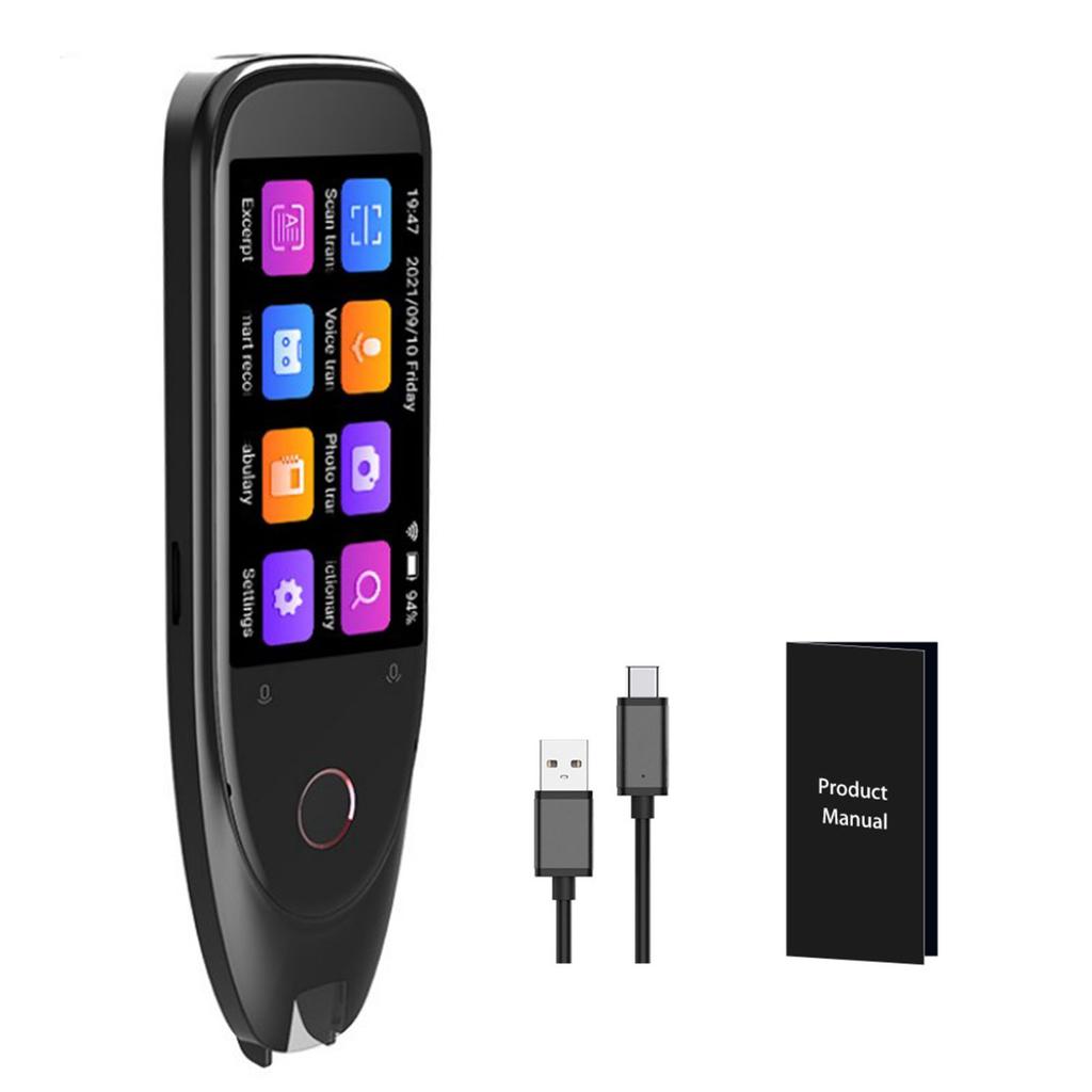 Ручка-сканер для перевода Высокая точность Поддержка 112 языков Портативная ручка-переводчик для учебы, работы, жизни Черная