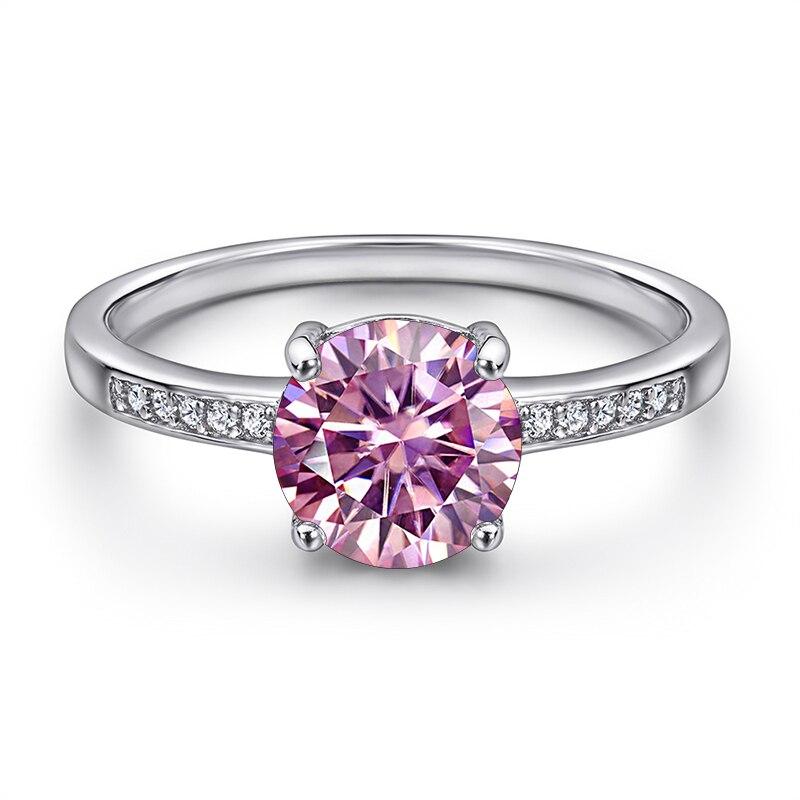 BagueRingen Роскошное кольцо D Color 2CT с муассанитом, проходящее испытание на бриллиант, обручальное кольцо для женщин, ювелирное кольцо из стерлингового серебра 925 пробы