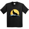 Inktastic Wolf Wilderness Mountains Moon Youth T-Shirt Wolves Adventure Animals