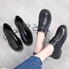 Spring British Style Student Girl Leather Shoes Full Black Office Business Lace Up Women Oxford