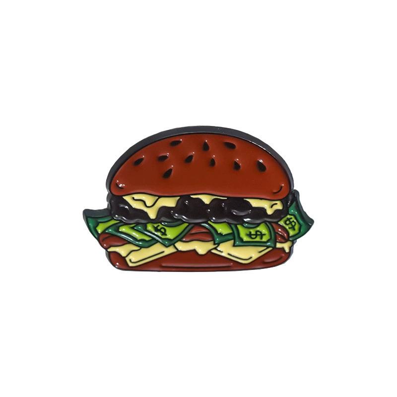 Cute Anime Brooch Set SpongeBob Metal Pins Squidward Patrick Burger Badge 6-Pack Cartoon Clothing Lapel Pin