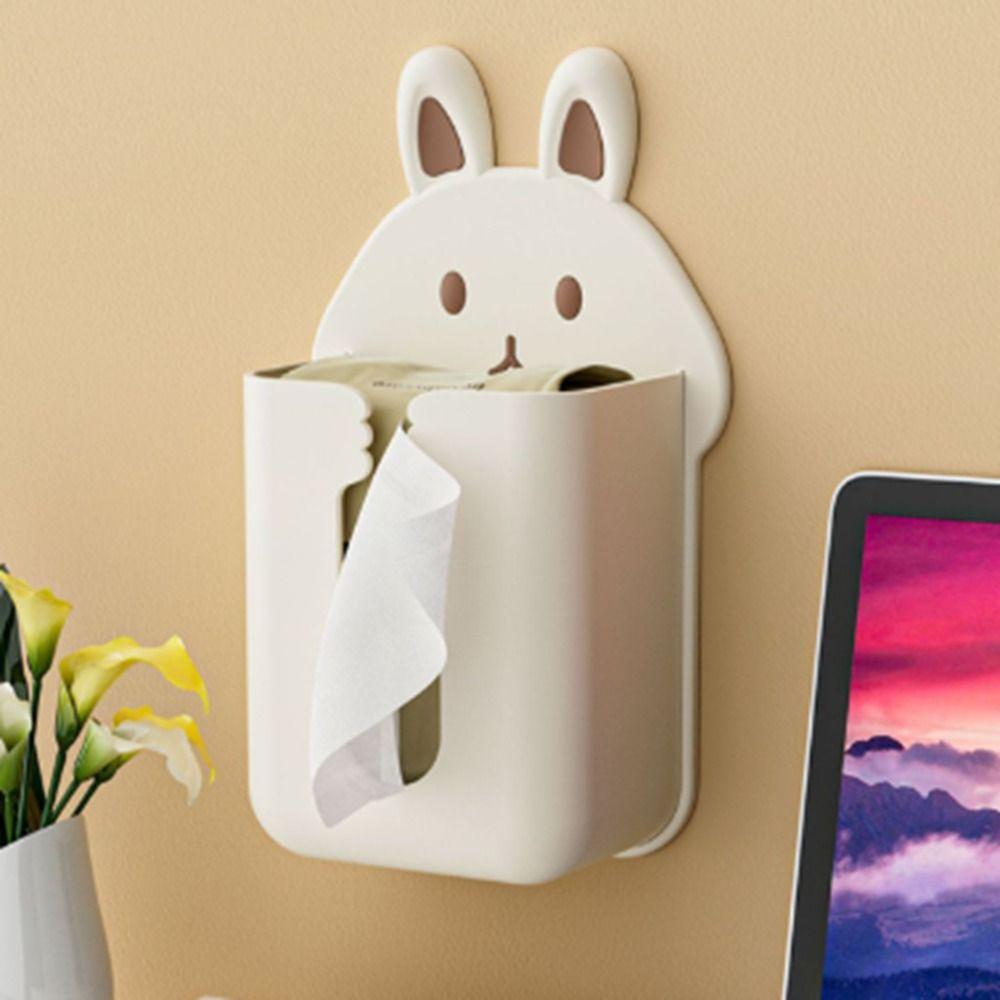 Прямоугольная коробка для салфеток с изображением кролика, настенная коробка для хранения полотенец, ящик для бумаги, коробка для унитаза