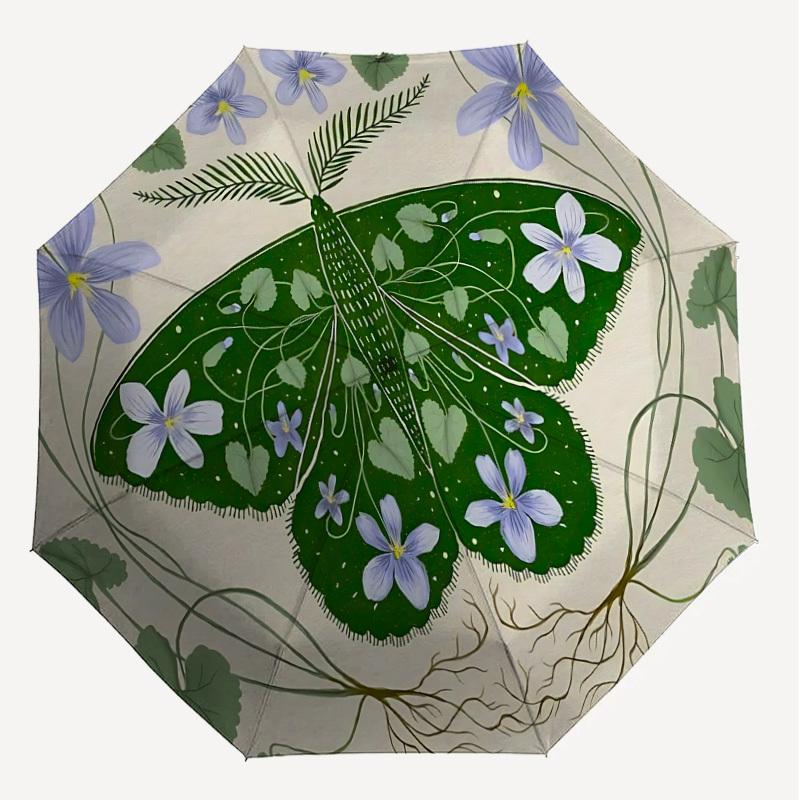 1pc moth flowers Automatic Open/Close Umbrella with Windproof, 8-Rib Sturdy Canopy, Durable Ribs, Fashionable Design1205A