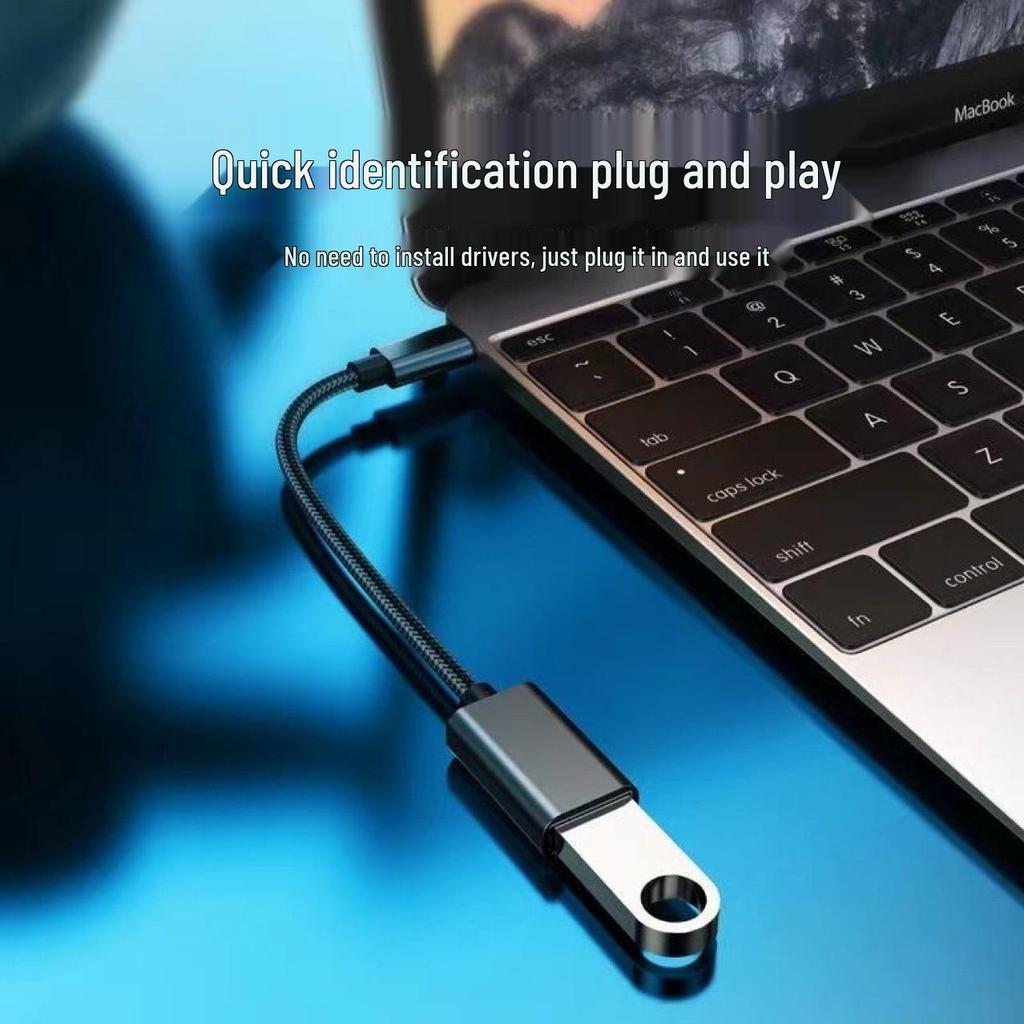 OTG Type-C на USB Адаптер для Передачи Данных и Быстрой Зарядки - Для Автомобиля и Мобильных Устройств, Поддерживает USB-накопители