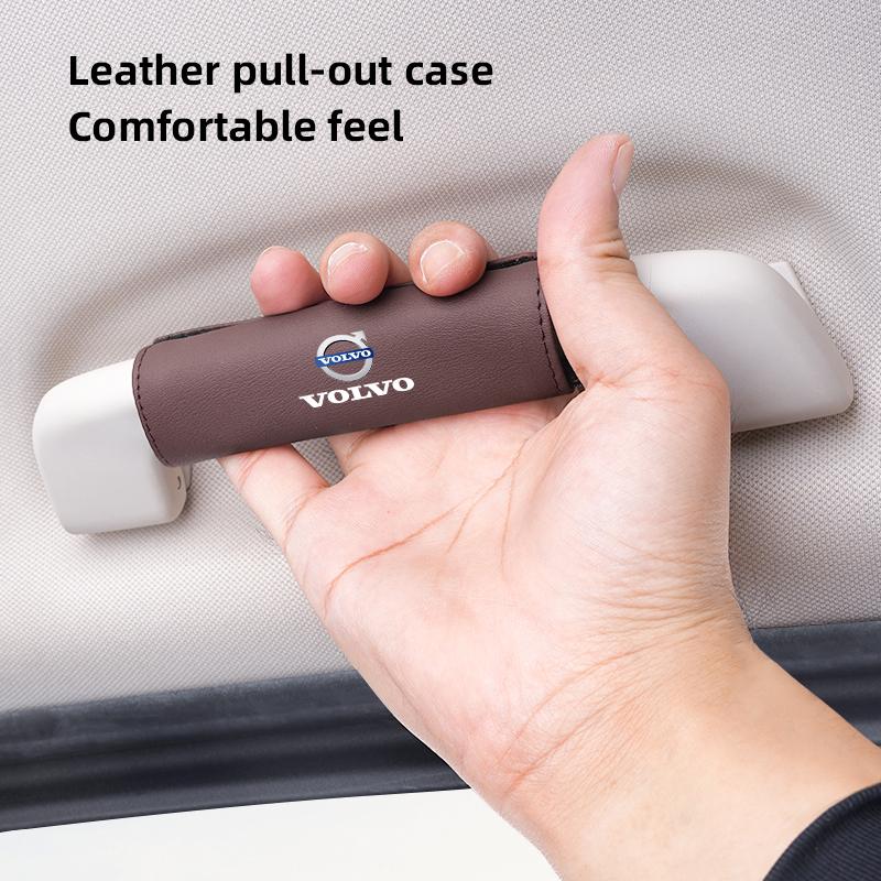 Leather Car Roof Armrest Handle Protection Cover Auto Interior For Volvo V60 V40 XC90 S60 C30 XC60 V50 V70 S90 AWD XC40 S80 V90 JM2
