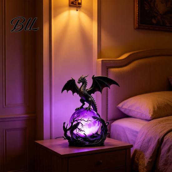 Светящаяся LED лампа Dragon Light для кабинета, на USB-питании, Декоративный орнамент в готическом стиле, Светящаяся скульптура для витрины, Настольная лампа для кровати, для праздника