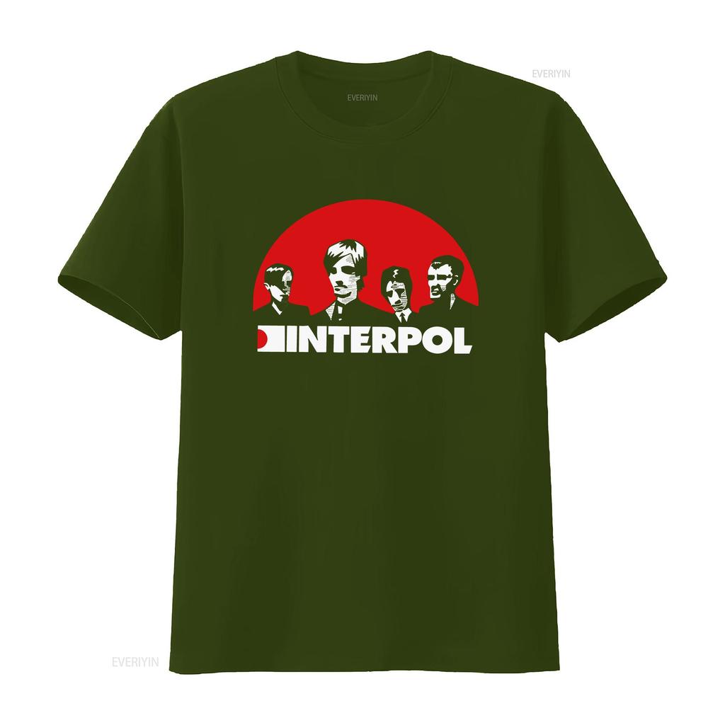 Футболка в стиле группы Interpol для фанатов Мужская Женская Топ Одежда Размер S 5XL Лучший Юбилейный винтажный Стиранный Эластичный с принтом