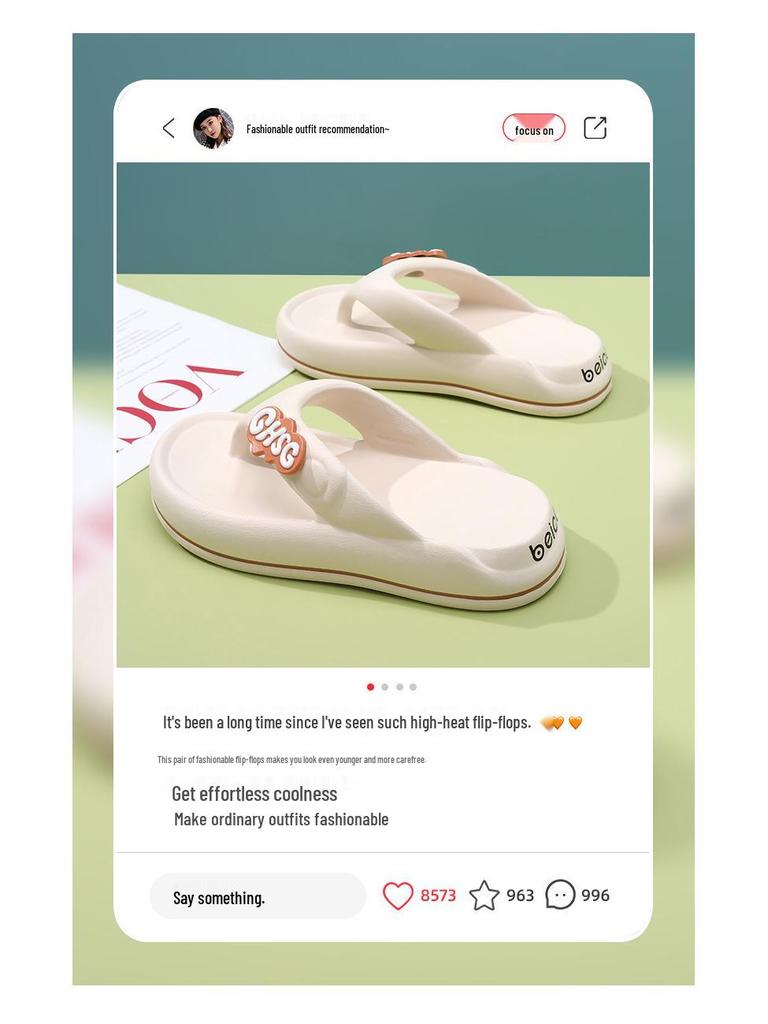 Женские нескользящие шлепанцы 2024: Повседневные пляжные сандалии для прямой трансляции