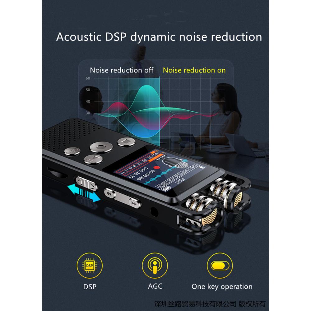 Профессиональный диктофон, активируемый голосом, цифровой диктофон, стерео PCM, проигрыватель с переменной скоростью, преобразование голоса в текст, запись совещаний
