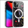 Прозрачный чехол для телефона с магнитом в виде сердца для iPhone 14/15/16/17 Pro Max