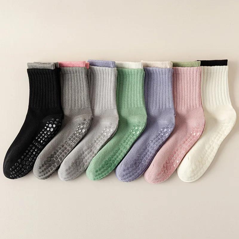 Профессиональные носки для йоги, женские силиконовые противоскользящие носки для фитнеса, пилатеса, дышащие хлопковые носки для тренировок в помещении, танцев, спорта