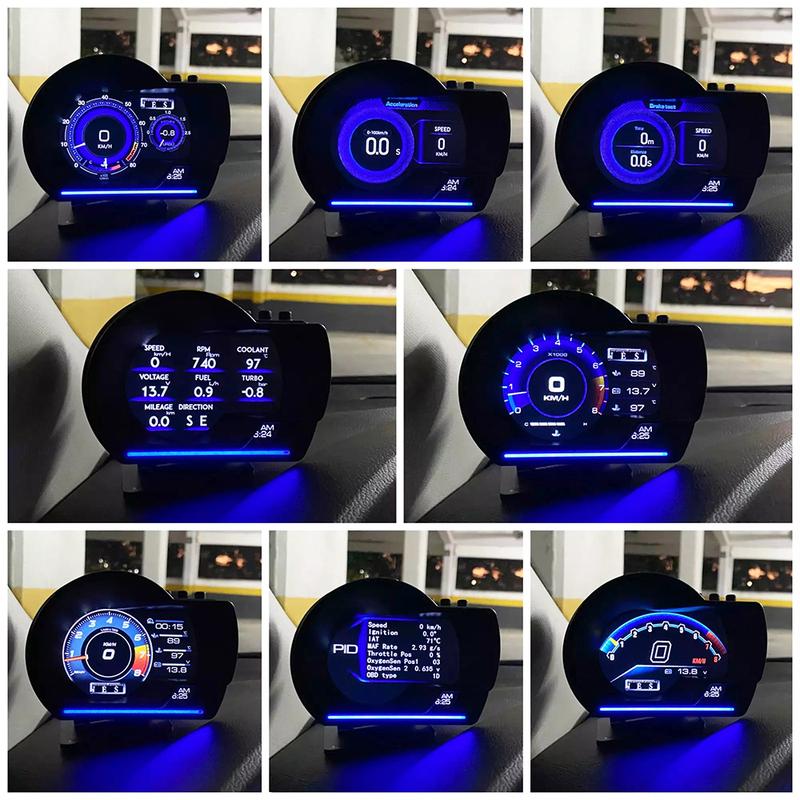 Новейший A501 Автомобильный HUD-дисплей Auto Meter Турбо-датчик Head Up Display для автомобиля Цифровой одометр OBD2 Сигнализация Температура воды и масла Обороты в минуту