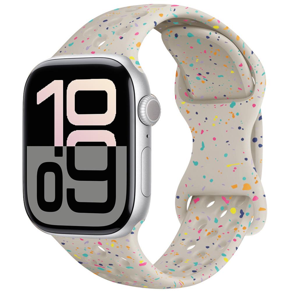 Силиконовый ремешок для Apple Watch 11 10 9 8 7 46 мм 45 мм 42 мм 41 мм Ultra 3/2 49 мм Дышащий браслет для iWatch 6 5 4 SE 44 мм