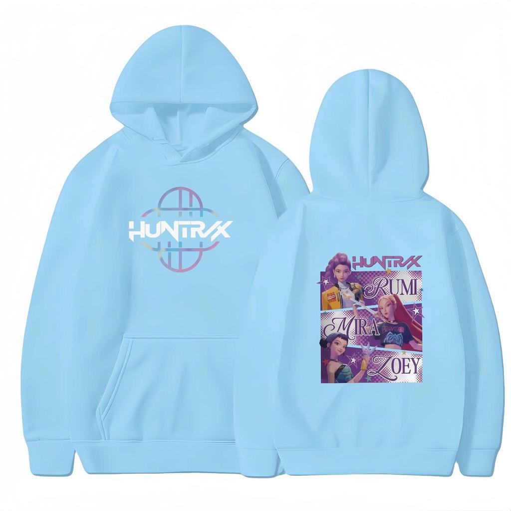 Европейско-американский 2025 KPOP Девичья группа охотников на демонов Флисовый свитшот - Осенне-зимняя детская модная толстовка с капюшоном.