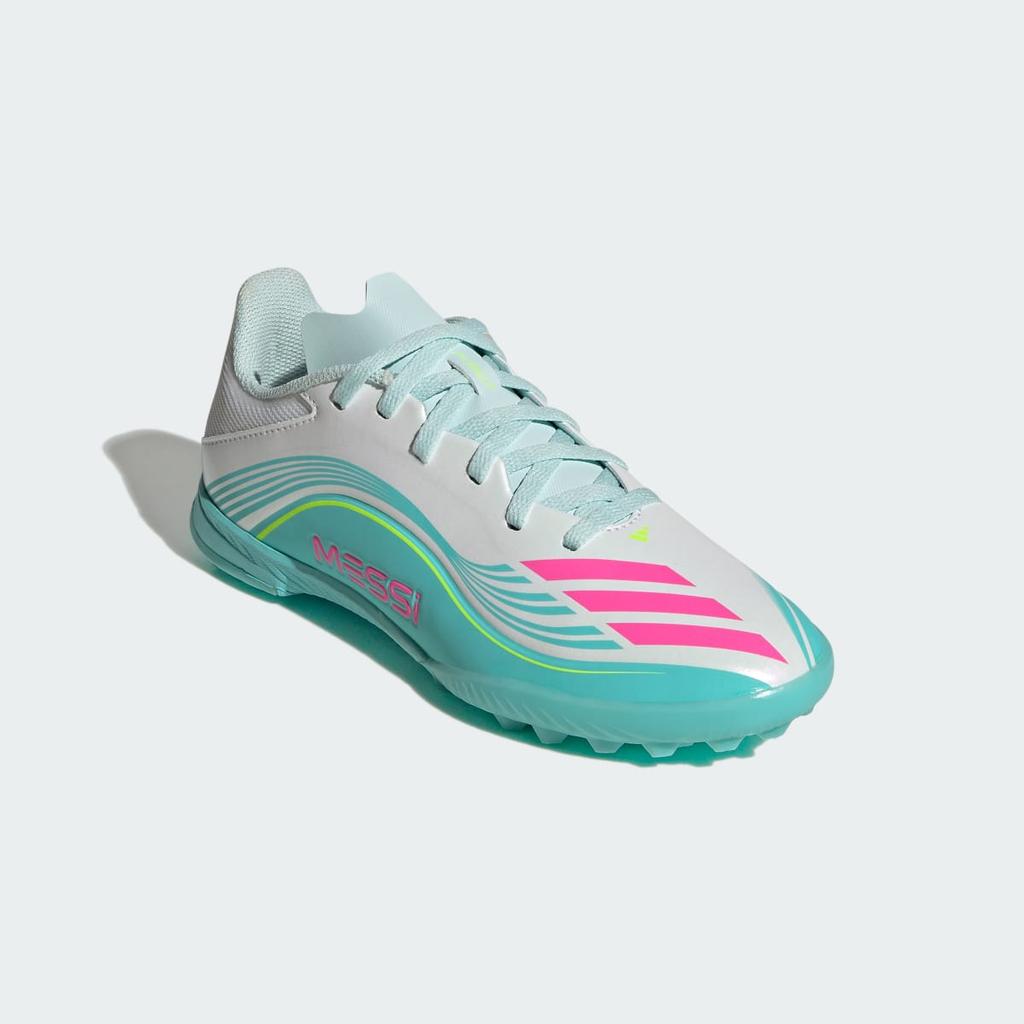 adidas F50 MESSI LEAGUE Turf Football Kids JQ0944 Kids' Performance Sports Shoes Cloud White / Lucid Pink / Flash Aqua