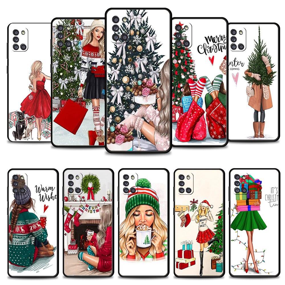 Чехол для телефона Samsung Galaxy A52s A73 A72 A53 A33 A32 A13 A02s A21s A12 A31 A91 A51 A71 A41 A23 A11, подарок для девочки в виде рождественской елки
